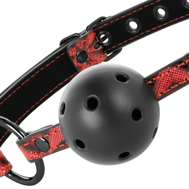 Ballgag in pelle vegana traspirante per giochi BDSM sicuri